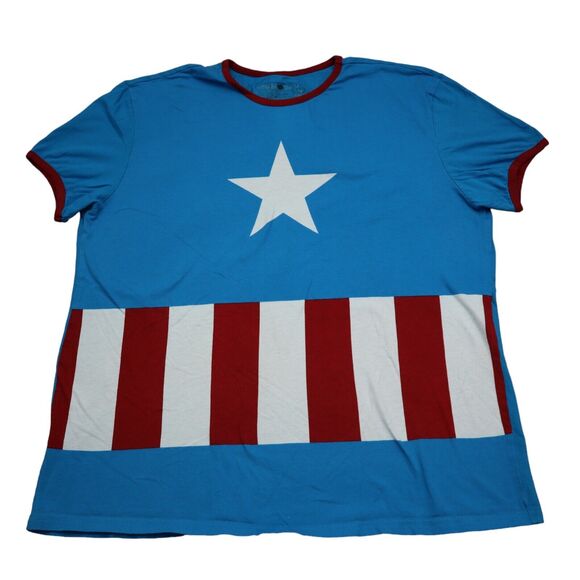 Underoos Marvel Shirt Mens XL Blue Captain America Crew Neck Short Sleeve Tee - Picture 1 of 14